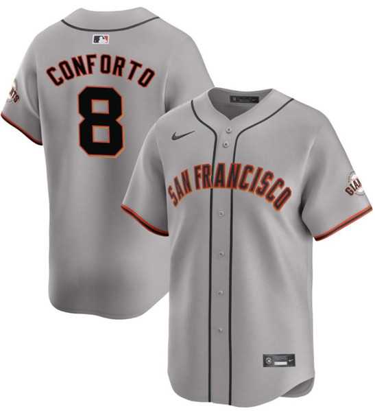 Men%27s San Francisco Giants #8 Michael Conforto Gray Cool Base Stitched Baseball Jersey Dzhi